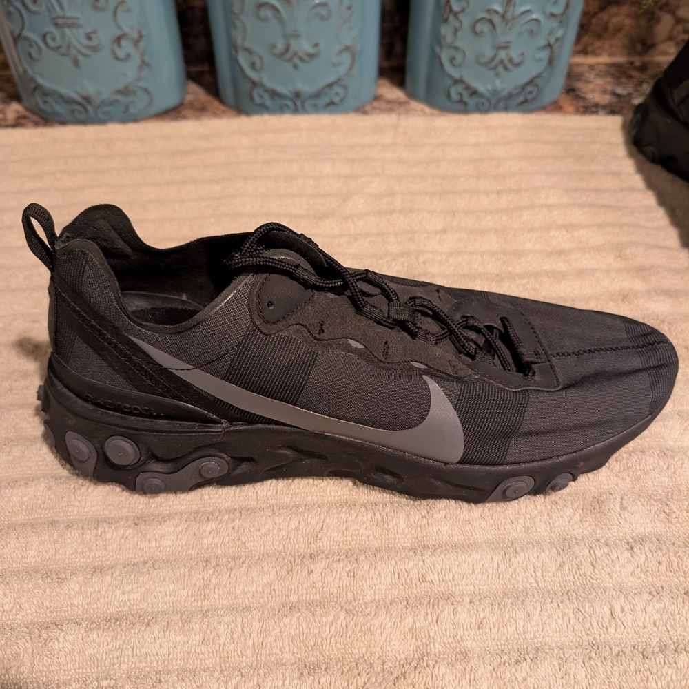 Nike BQ6166-008 React Element 55 Black Lace-Up Running Shoes Men's US 13 - Picture 6 of 16